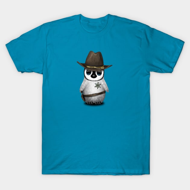 Cute Baby Penguin Sheriff T-Shirt by jeffbartels